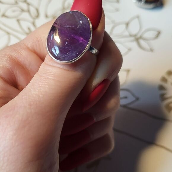Wrapped Amethyst Handmade Ring - Size 7.5 - Picture 7 of 8